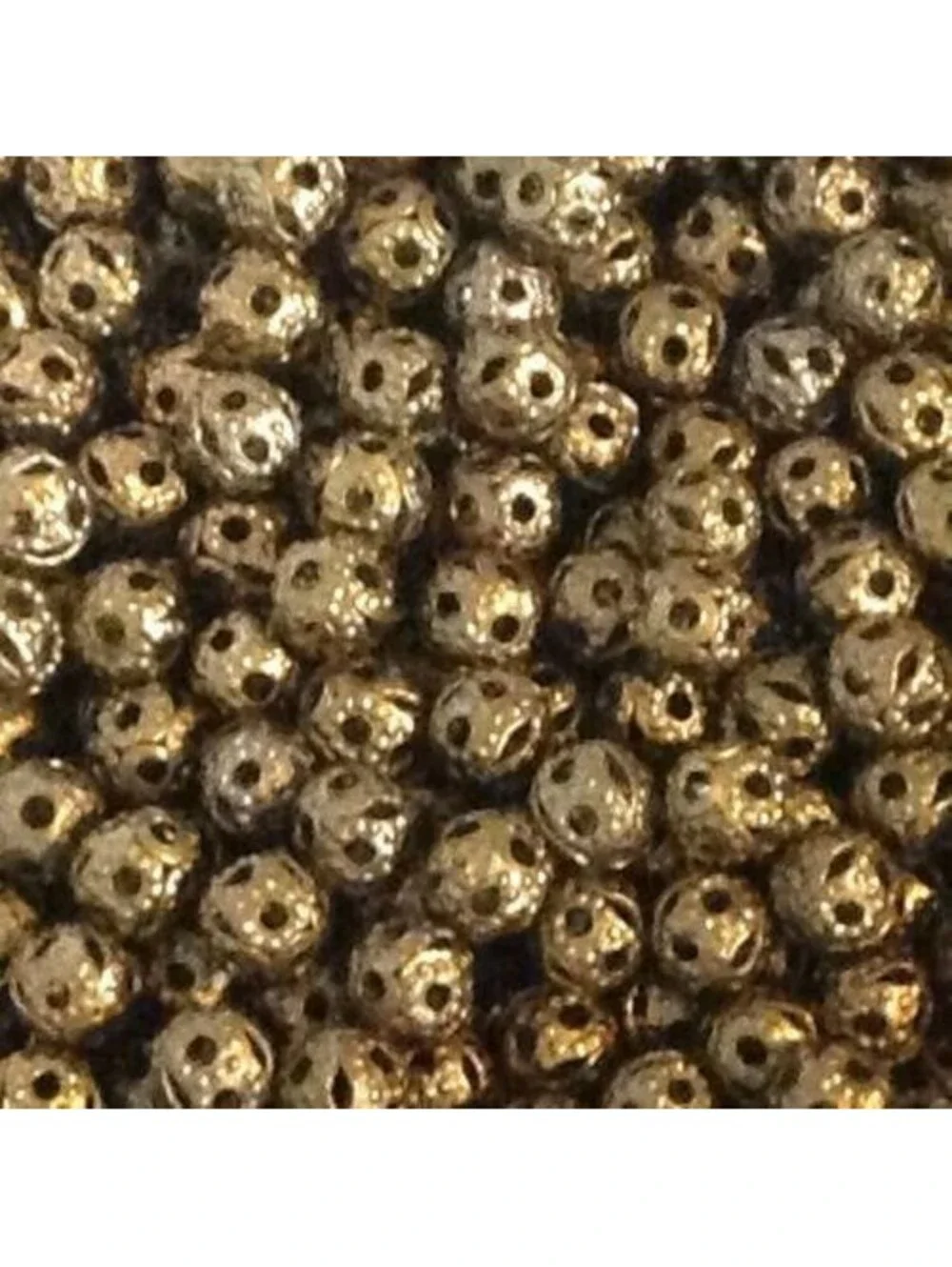 100 Victorian Steampunk Antiqued Brass Filigree Round 4mm Metal Beads Wholesale